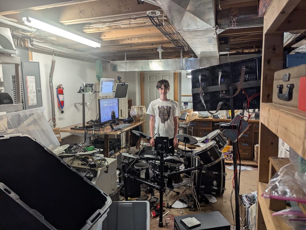 E-waste workshop sorting and teardown space
