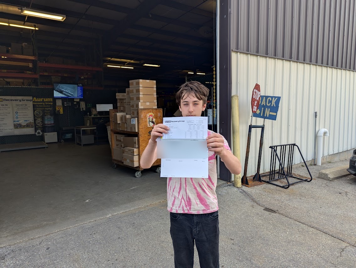 First check from Aurum Recovery (details blurred)