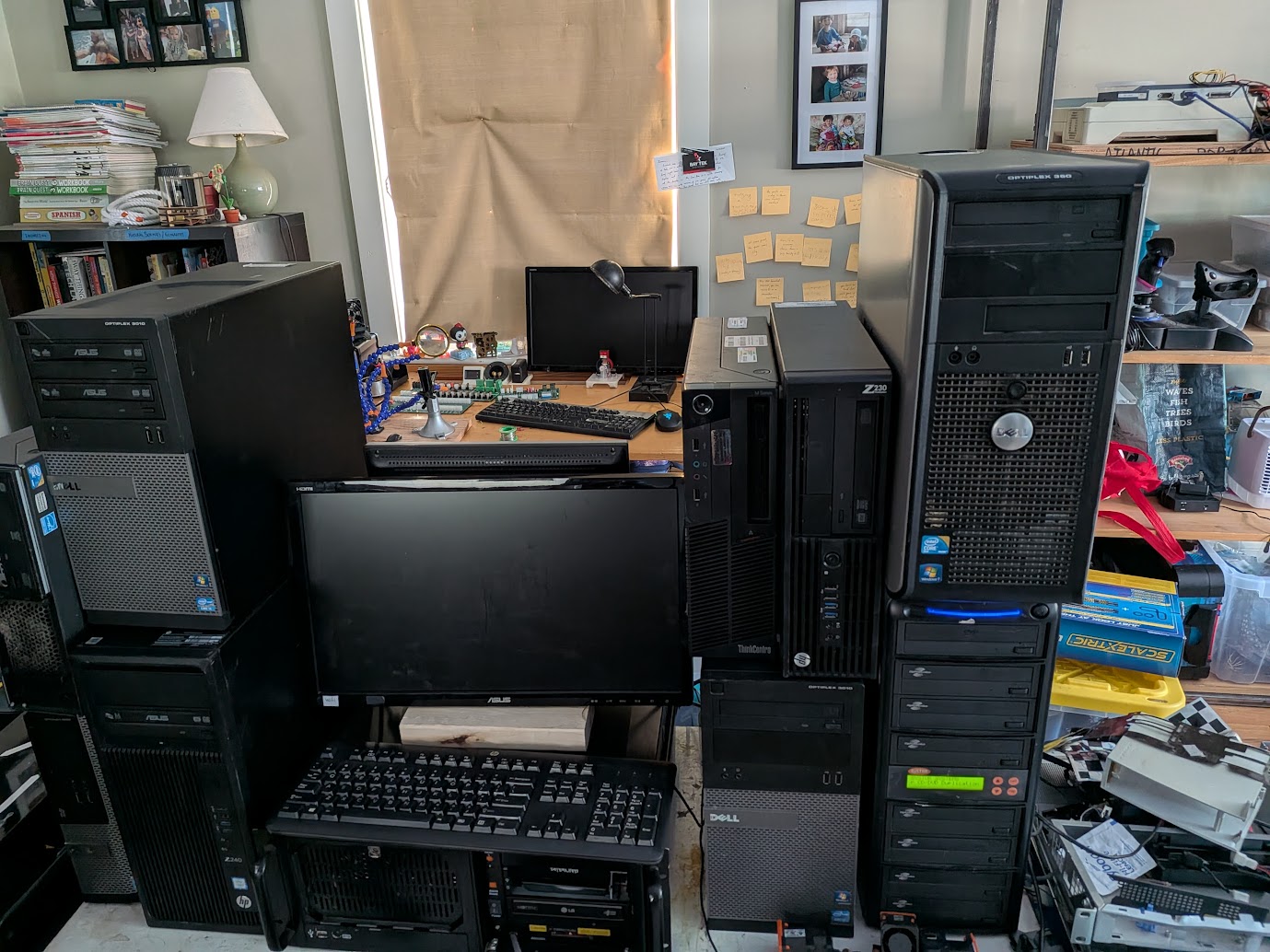 Desktop computers ready for recycling
