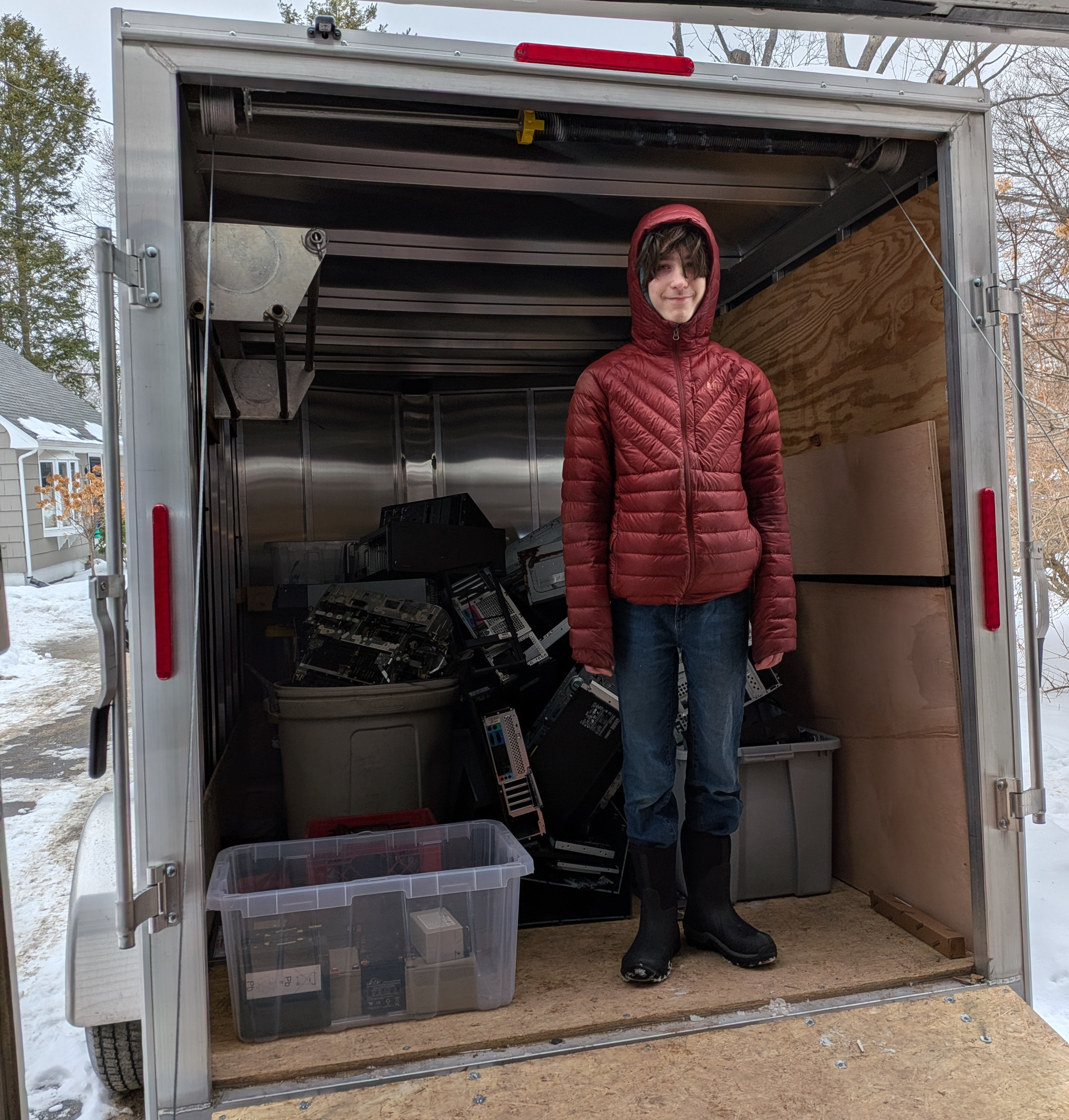Loaded trailer ready for e-waste transport